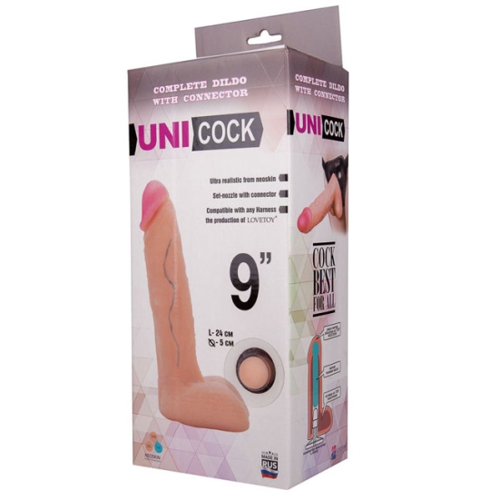 Фаллос-насадка Unicock 9", Lovetoy