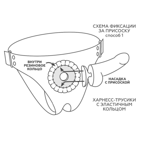 Страпон с 2 насадками Harness Woman Cuba